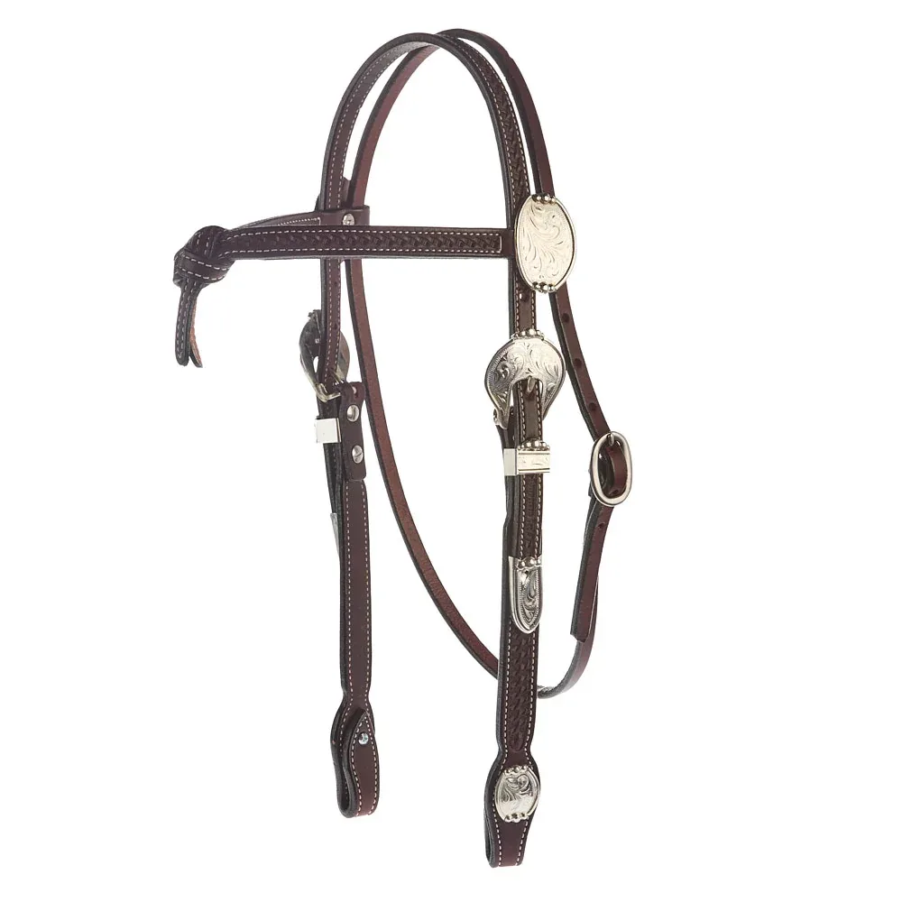NRS Silver Basket Stamp Futurity Knot Browband Show Headstal
