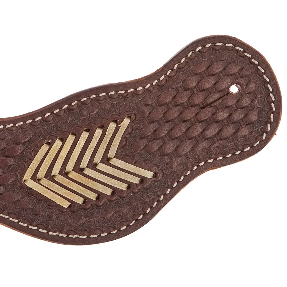 NRS Silver Buckle Rawhide Arrow Spur Straps - Image 2