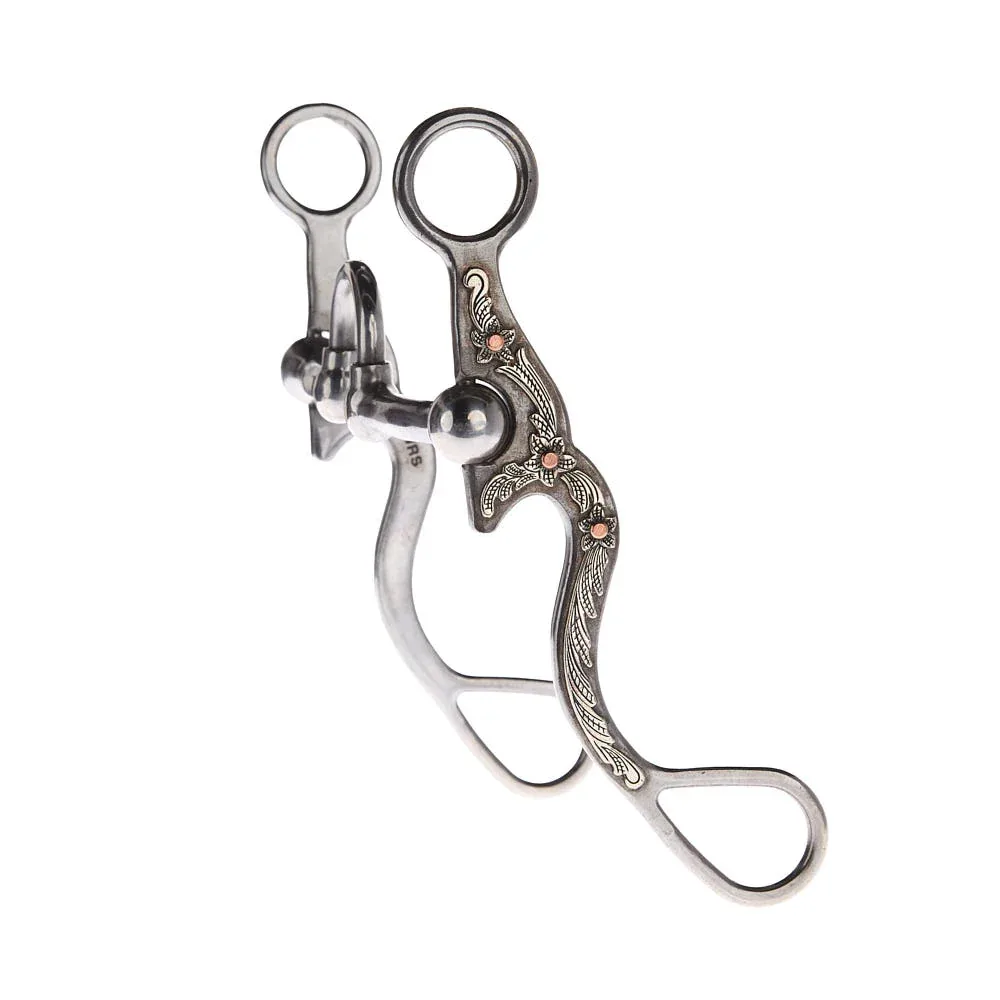 NRS Silver Floral Smooth Correctional Port Shank Bit - Image 2