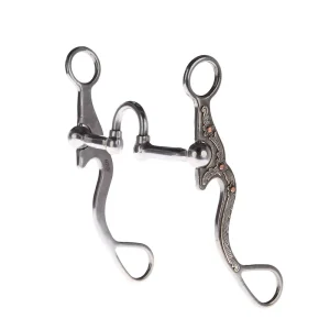 NRS Silver Floral Smooth Correctional Port Shank Bit
