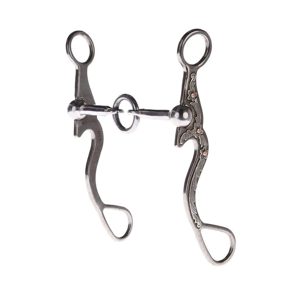 NRS Silver Floral Smooth Lifesaver Shank Bit
