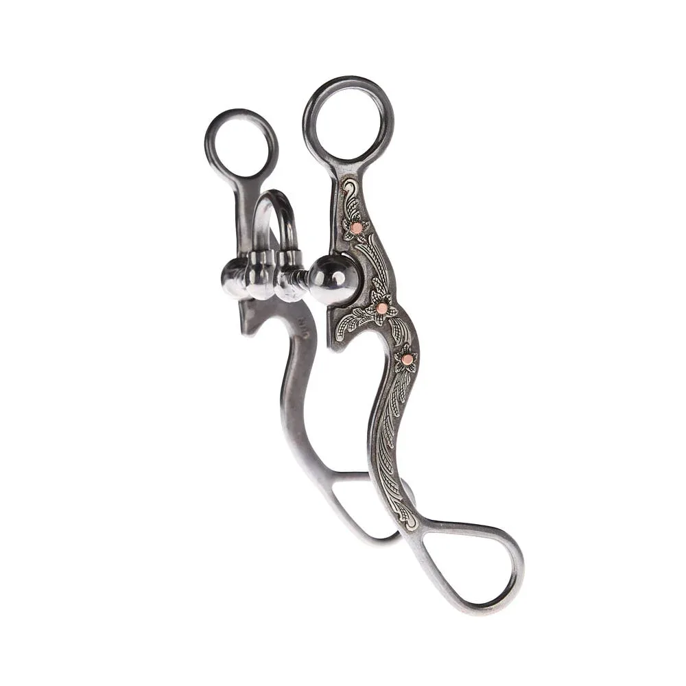 NRS Silver Floral Twisted Correctional Port Shank Bit - Image 2