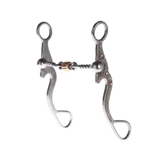 NRS Silver Floral Twisted Wire Copper Dogbone Shank Bit