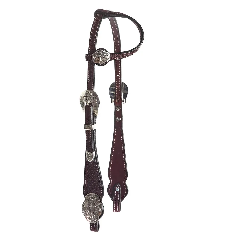 NRS Silver Single Ear Basket Stamp Show Headstall