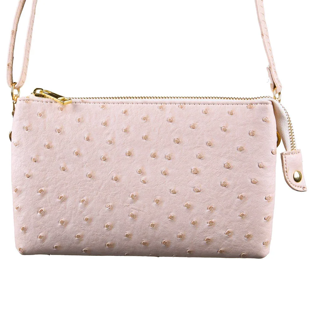 NRS Small Cream Ostrich Clutch - Image 2