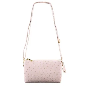 NRS Small Cream Ostrich Clutch