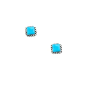 NRS Sml Square Turquoise Stud Earrings
