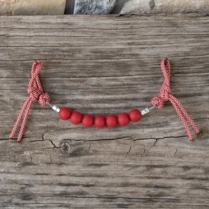NRS Solid Red Silicone Beaded Curb Strap
