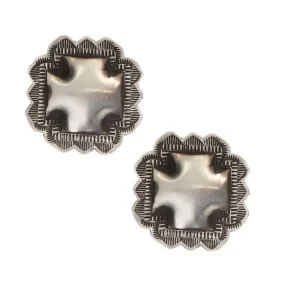 NRS Sterling Silver Cross Stud Earrings