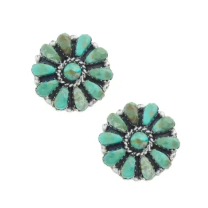 NRS Sterling Silver Turquoise Cluster Earrings