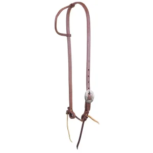 NRS Tack 5/8in Indian Tan Oiled Floral Cart Buckle Single Ear Headstall