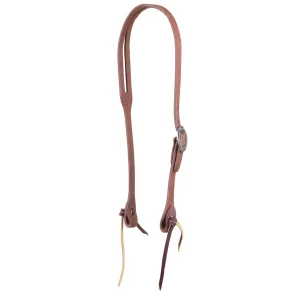 NRS TACK 5/8in Indian Tan Oiled Floral Cart Buckle Slot Ear Headstall