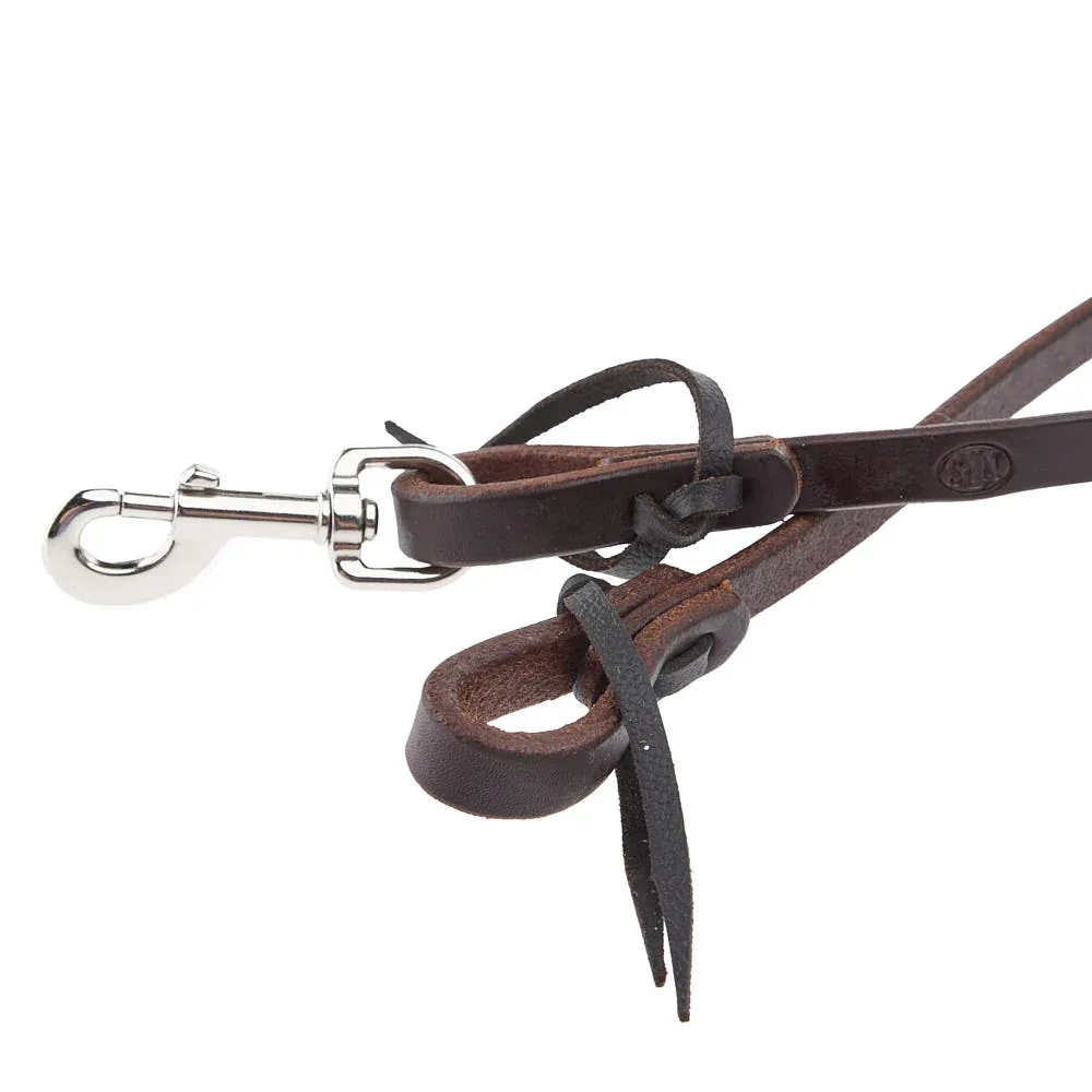 NRS Tack 5/8in x 7ft Oiled Roping Rein with Snap - Image 2