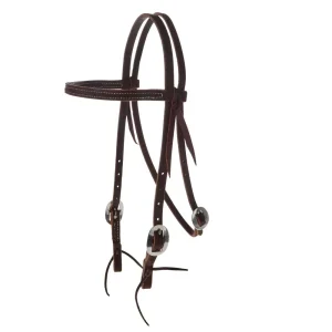 NRS Tack Chocolate Roughout Straight Browband Gag Headstall