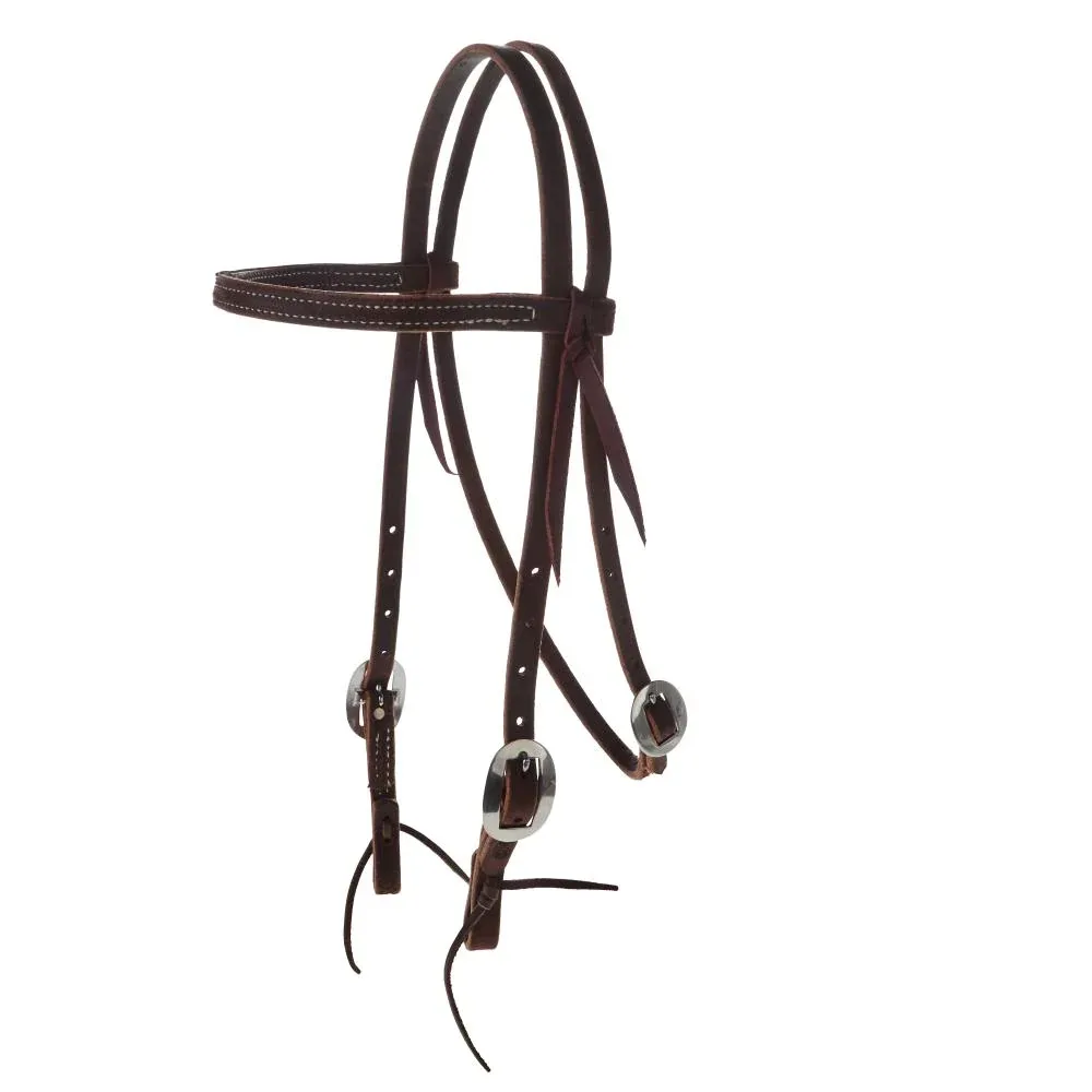 NRS Tack Chocolate Roughout Straight Browband Gag Headstall