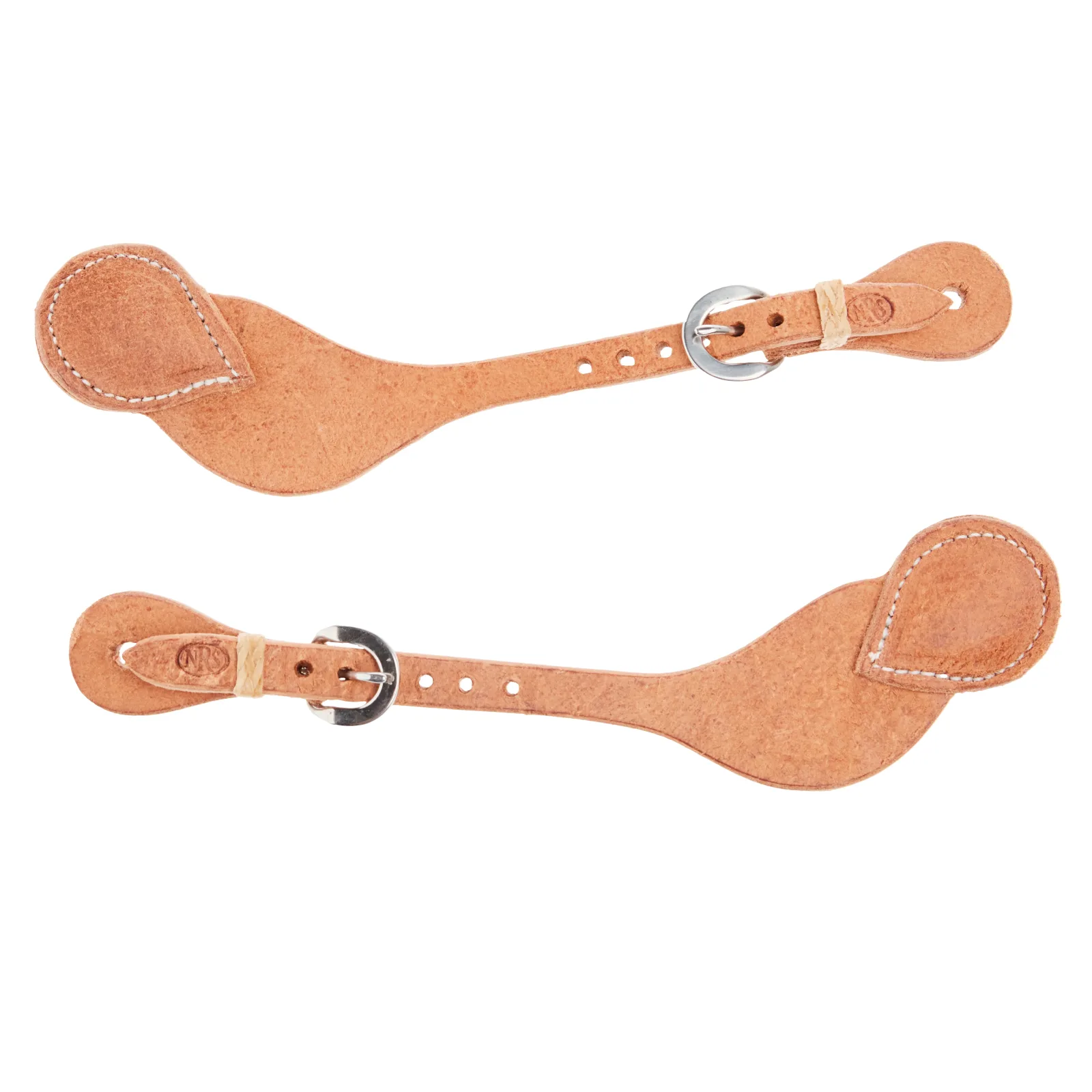 NRS TACK Natural Roughout Hermann Oak Button Cover Mens Spur Straps - Image 2
