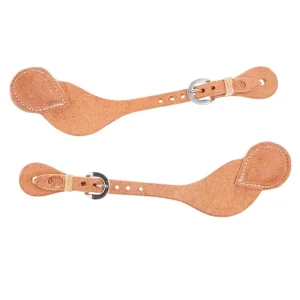 NRS TACK Natural Roughout Hermann Oak Button Cover Mens Spur Straps