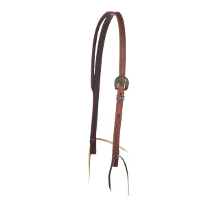 NRS Tack Premium Split Ear Headstall with Floral Heel Buckle