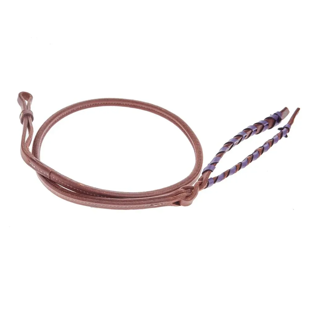 NRS TACK Purple Laced Popper Heavy Oiled Leather Over N Under