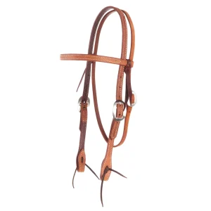 NRS Tack Roughout Golden Skirting Latigo Lined Browband Headstall
