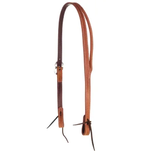 NRS Tack Roughout Golden Skirting Latigo Lined Slit Ear Headstall