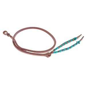 NRS TACK Turquoise Laced Popper Heavy Oiled Leather Over N Under