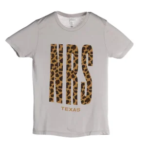 NRS Texas Cool Grey Cheetah Logo Tee Shirt