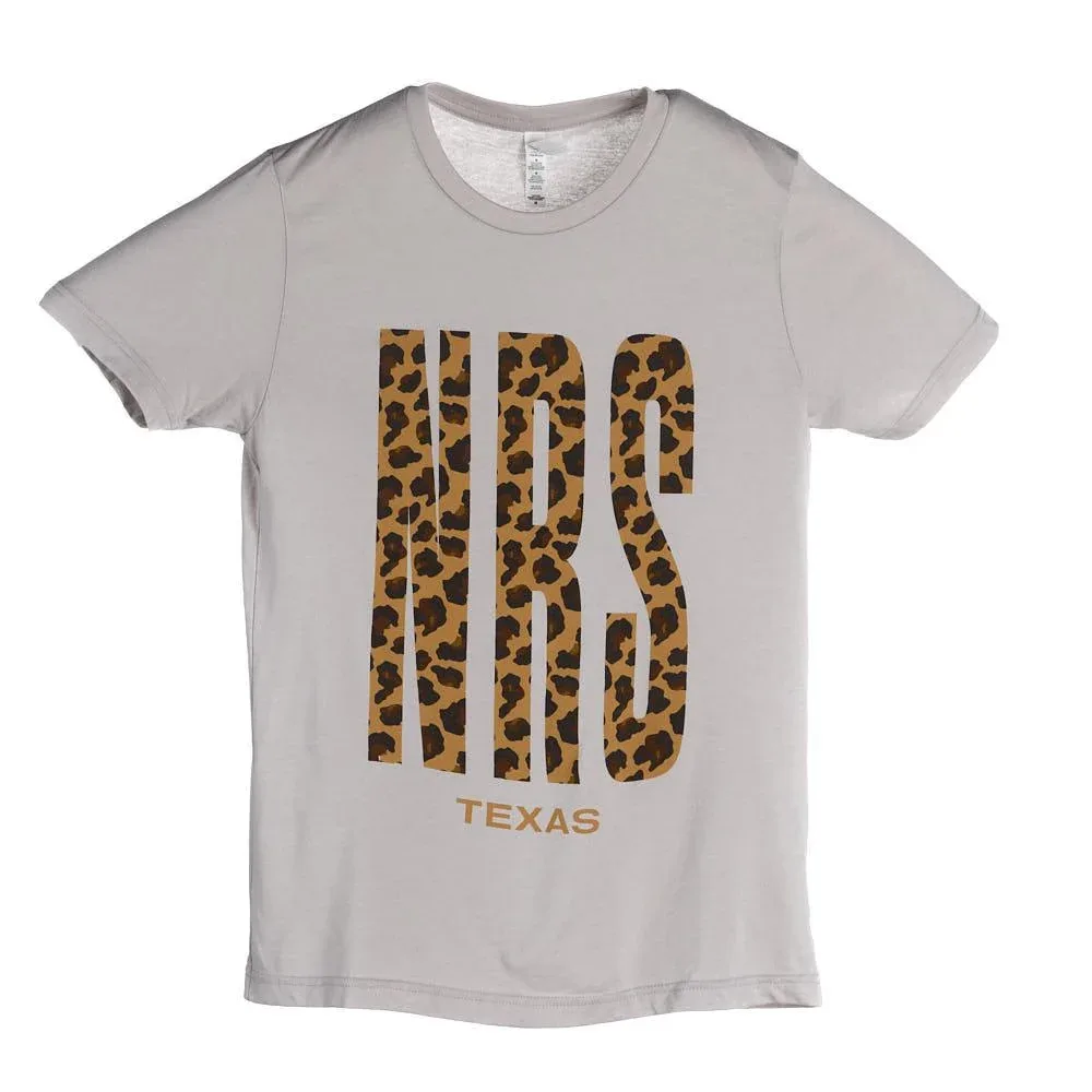 NRS Texas Cool Grey Cheetah Logo Tee Shirt