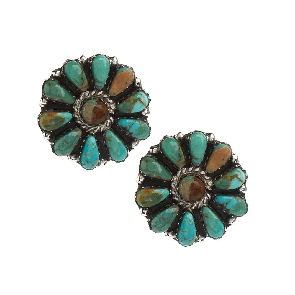 NRS Turquoise Cluster Stud Earrings