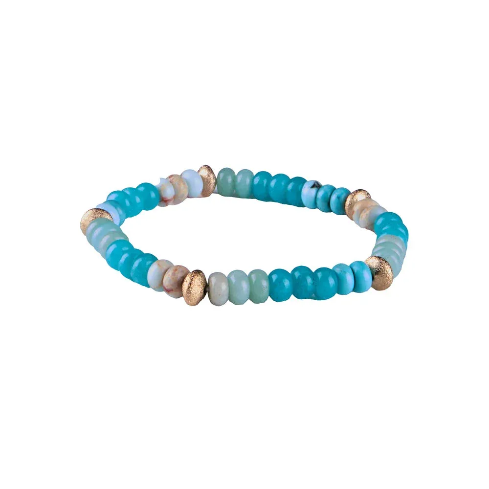 NRS Turquoise Gold-Tone Beaded Bracelet - Image 2