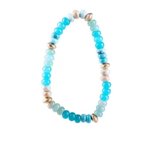 NRS Turquoise Gold-Tone Beaded Bracelet