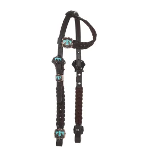 NRS Turquoise Thunderbird Braided Single Ear Headstall
