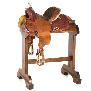 NRS Used 12in Basket Floral Combo Tooled Youth Barrel Saddle