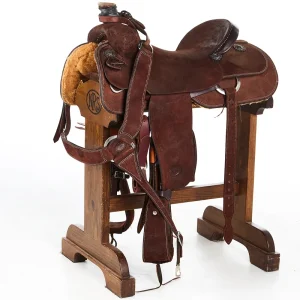 NRS Used 17in Chocolate Roughout Team Roper