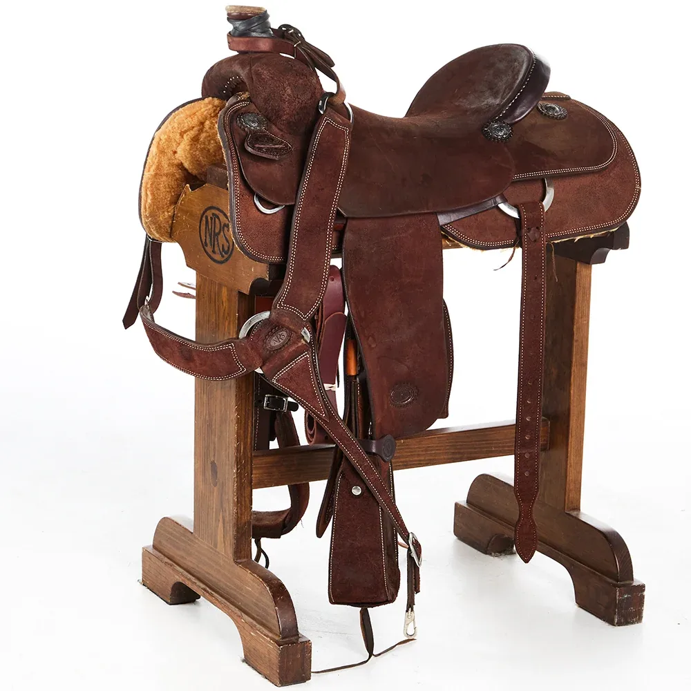 NRS Used 17in Chocolate Roughout Team Roper