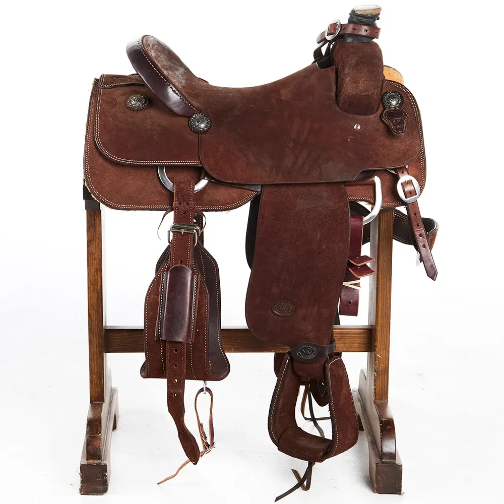 NRS Used 17in Chocolate Roughout Team Roper - Image 2