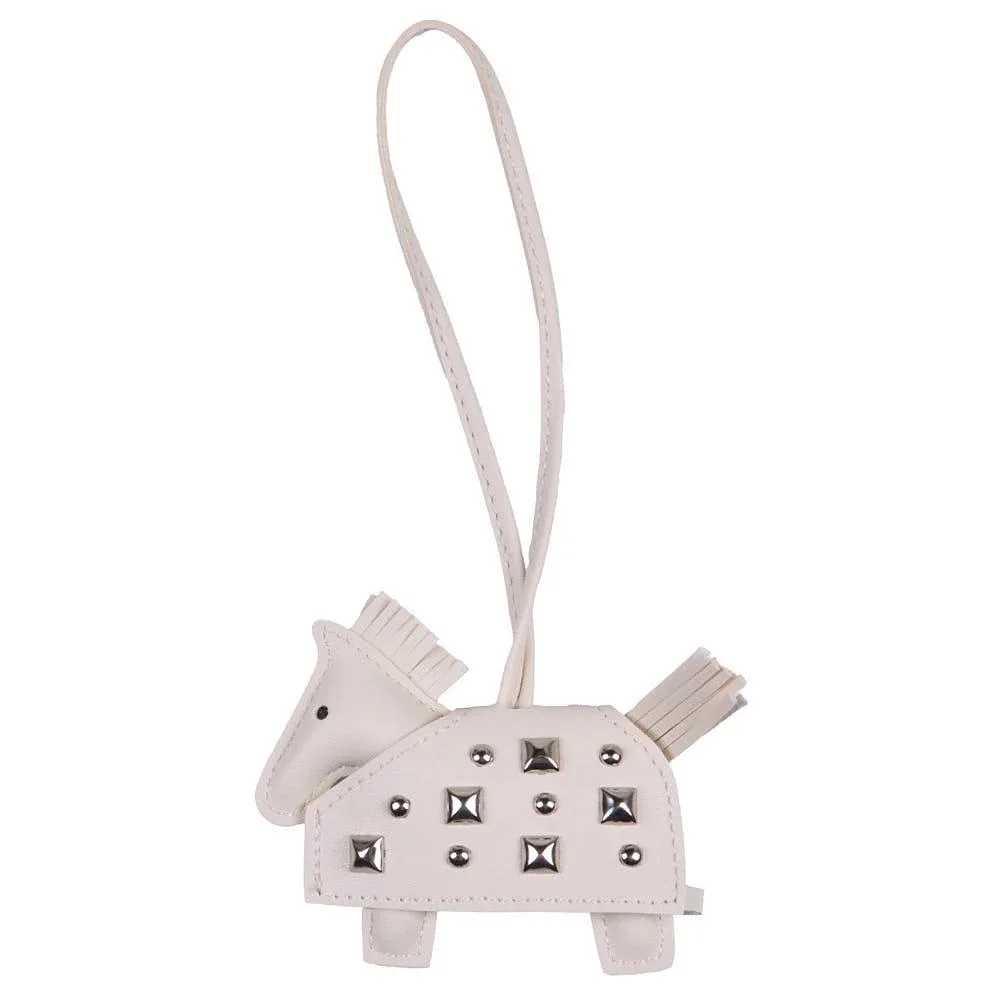 NRS White Studded Horse Keychain
