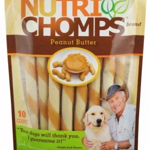 Nutri Chomps Mini Twist Dog Treat Peanut Butter Flavor