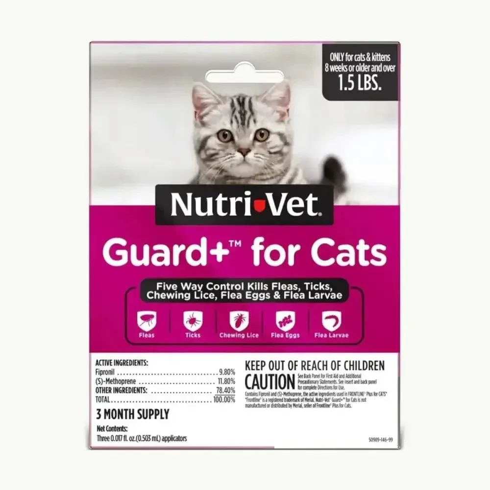 Nutri-Vet Guard Plus Flea & Tick Treatment for Cats 3 pk