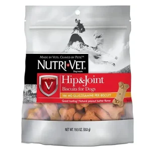 Nutri-Vet Hip and Joint Dog Biscuits with Peanut Butter for Healthy Joints