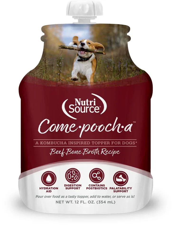 Nutrisource Come-Pooch-A Beef Broth Dog Food Recipe Pouch - 12 oz - Case of 12