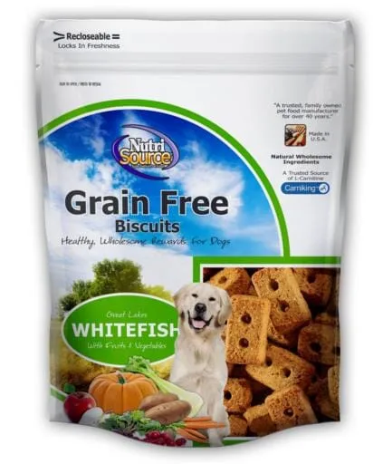 Nutrisource Grain Free Fish Dog Biscuits - 14 oz - 6 Pack