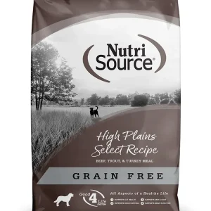 Nutrisource Grain Free High Plains Select Beef and Trout Dry Dog Food - 30 lb Bag
