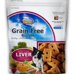 Nutrisource Grain Free Liver Dog Biscuits - 14 oz - 6 Pack