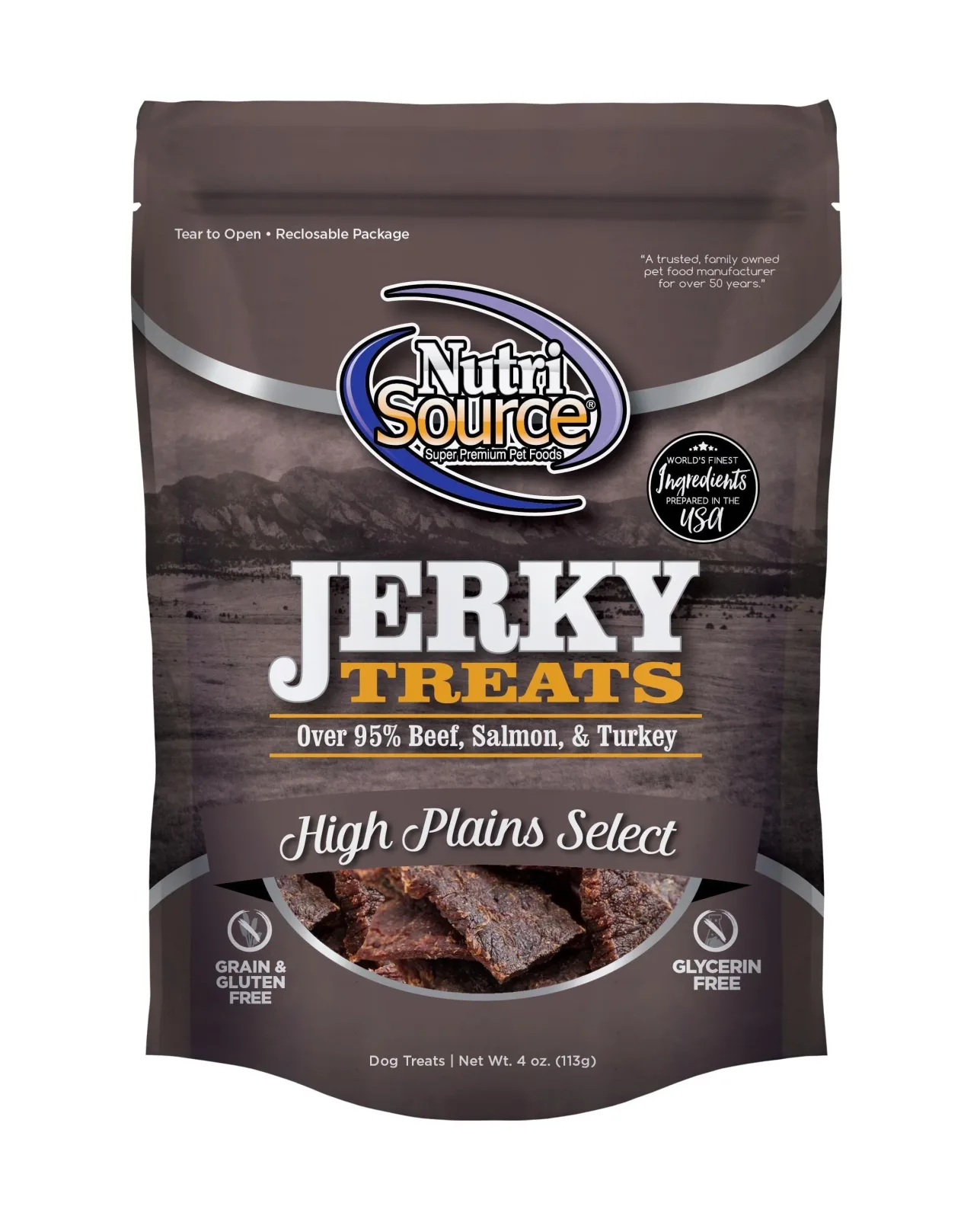 Nutrisource High Plains Jerky Dog Treats - 4 oz