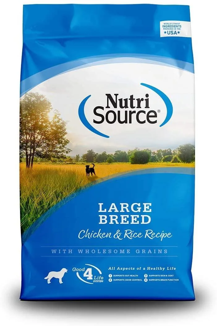 Nutrisource Large Breed Adult Chicken & Rice Dry Dog Food - 30 lb Bag