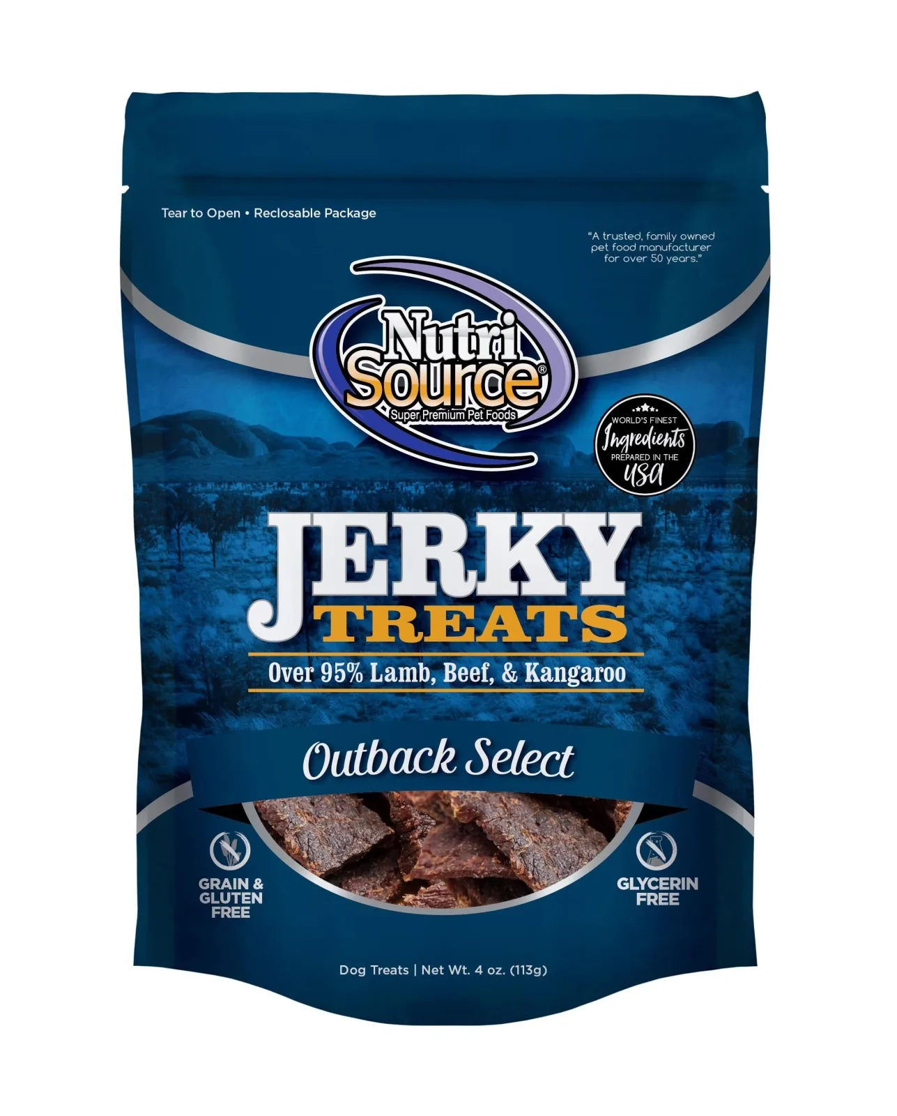 Nutrisource Outback Select Jerky Dog Treats - 4 oz