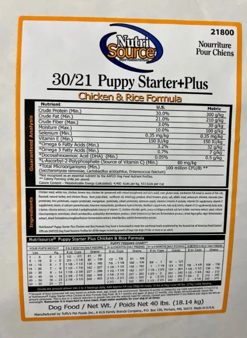 Nutrisource Puppy Starter Plus (Plain White Bag) Dry Dog Food - 40 lb Bag - Image 2