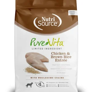 Nutrisource Pure Vita Chicken & Brown Rice Dry Dog Food - 15 lb Bag