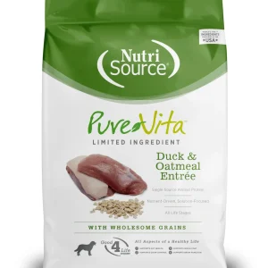 Nutrisource Pure Vita Duck & Oatmeal Dry Dog Food - 15 lb Bag